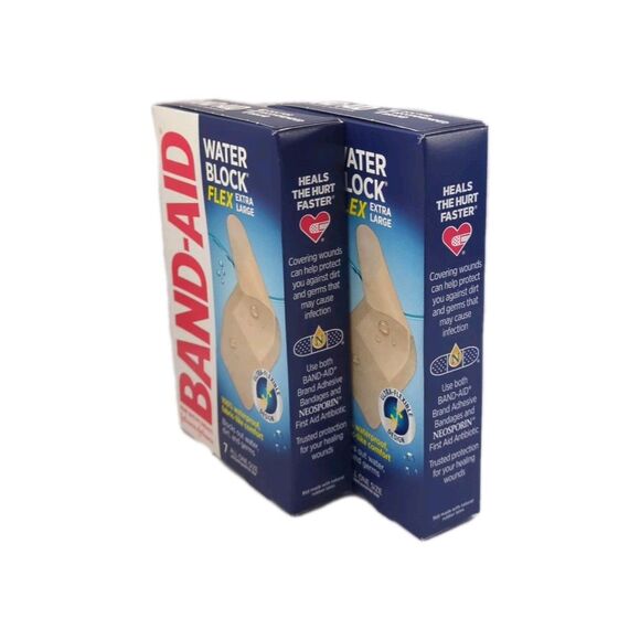 Pack of 2 - Band-Aid Water Block Flex Waterproof Bandages Extra Large 7 Count - Picture 5 of 8